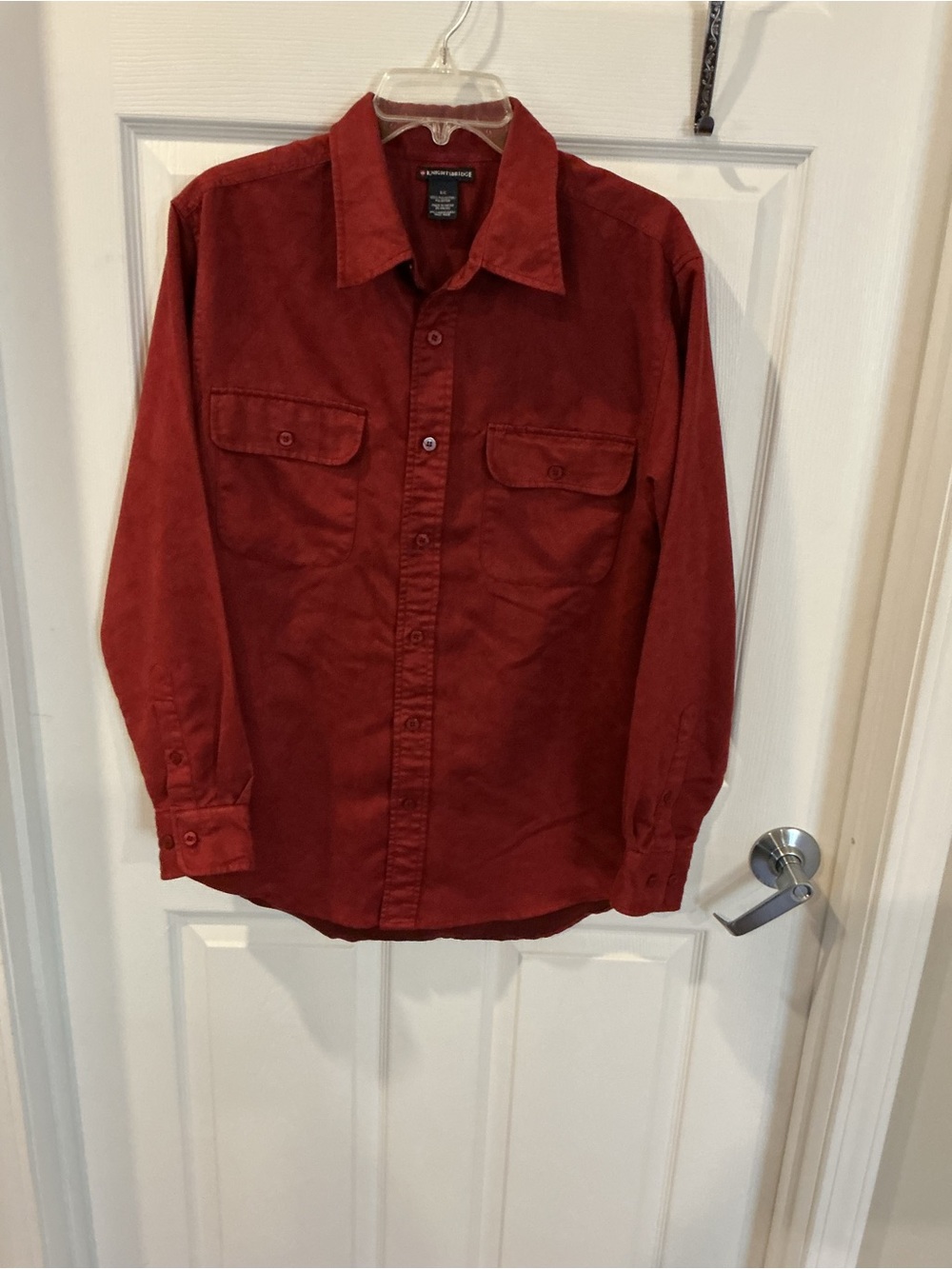 Knightsbridhe Men's Rust Red Button-Down Casual Shirt